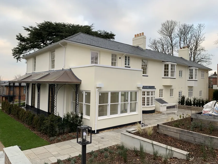 Facade of the restored Grade II-listed Milford Hill House