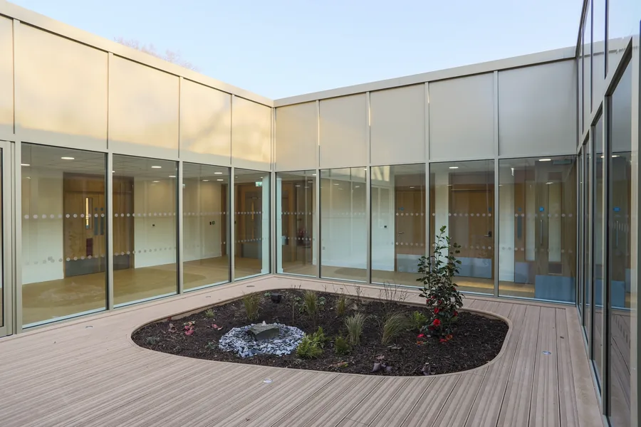 Glazed atrium and internal courtyard at the respite centre