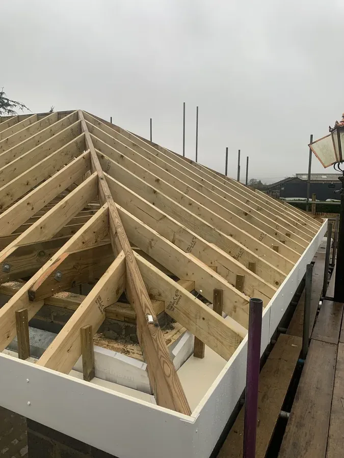 Detail of hand-cut roof timbers