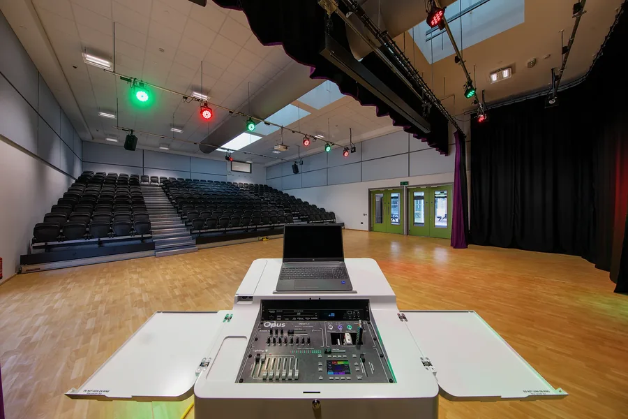 Hall within the completed school extension